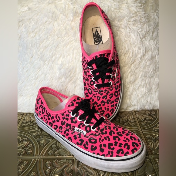 Vans Pink and Black Leopard Sneakers size 3 - Picture 12 of 16